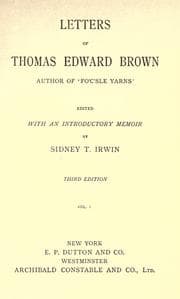 Tapa de Letters of Thomas Edward Brown