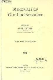 Tapa de Memorials of old Leicestershire