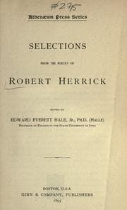 Tapa de Selections from the poetry of Robert Herrick