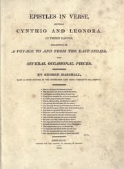 Tapa de Epistles in verse, between Cynthio and Leonora, in three cantos, descriptive of a voyage to and from the East Indies