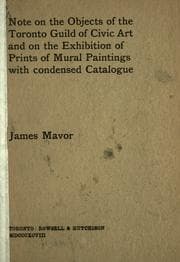 Tapa de Note on the objects of the Toronto Guild of Civic Art and on the exhibition of prints and mural paintings with condensed catalogue