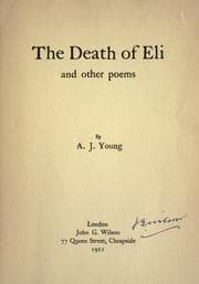 Tapa de The death of Eli and other poems