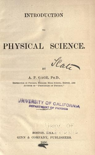 Tapa de Introduction to physical science