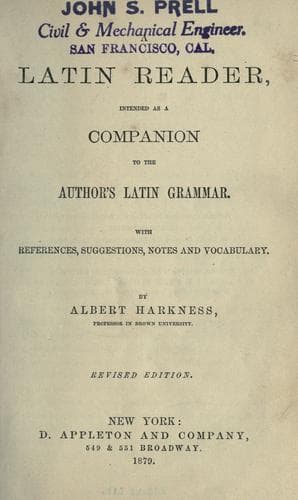 Tapa de A Latin reader