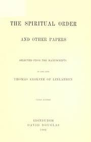 Tapa de The spiritual order and other papers