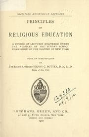 Tapa de Principles of religious education, with an introduction
