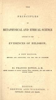 Tapa de The principles of metaphysical and ethical science applied to the evidences of religion