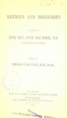 Tapa de Sermons and discourses