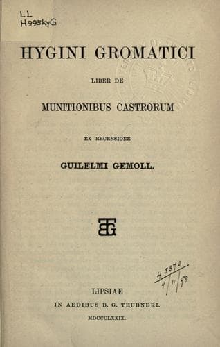 Tapa de Liber de munitionibus castrorum