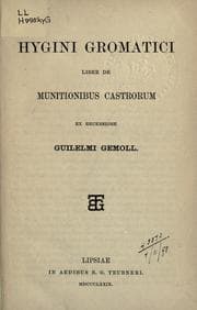 Tapa de Liber de munitionibus castrorum