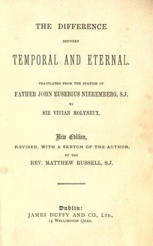 Tapa de The difference between temporal and eternal