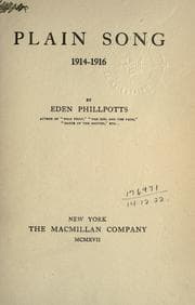Tapa de Plain song, 1914-1916