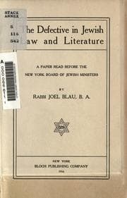 Tapa de The defective in Jewish law and literature