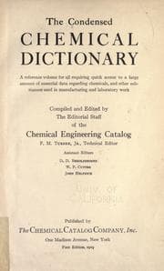 Tapa de The Condensed chemical dictionary
