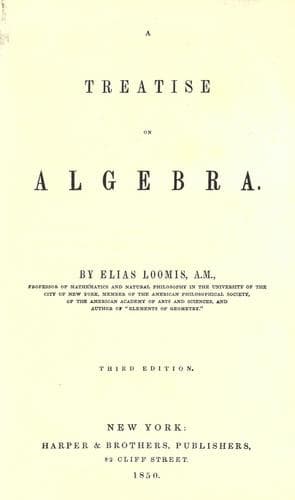 Tapa de A treatise on algebra
