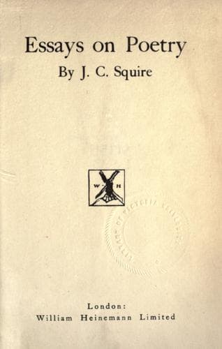 Tapa de Essays on poetry