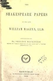 Tapa de The Shakespeare papers of the late William Maginn, LL.D.