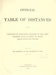 Tapa de Official table of distances for the guidance of disbursing officers of the army charged with payment of money allowances for travel