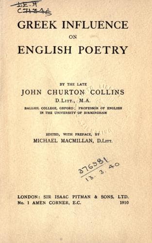 Tapa de Greek influence on English poetry