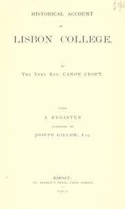 Tapa de Historical account of Lisbon college