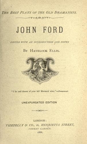 Tapa de John Ford; ed. with introduction and notes