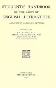 Tapa de Students' handbook of the facts of English literature