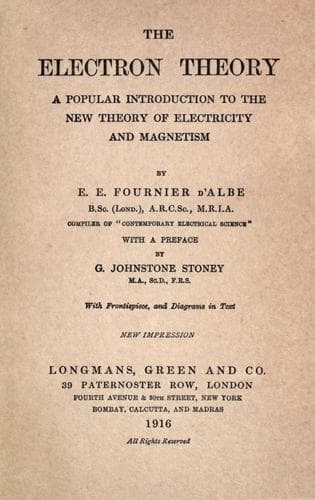 Tapa de The electron theory