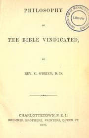 Tapa de Philosophy of the Bible vindicated