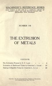Tapa de The extrusion of metals