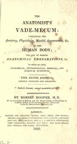 Tapa de The anatomist's vade-mecum
