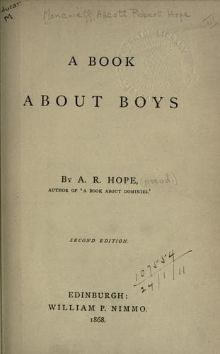 Tapa de A book about boys
