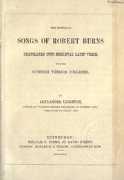 Tapa de The principal songs of Robert Burns