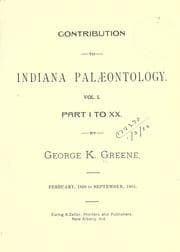 Tapa de Contribution to Indiana palaeontology
