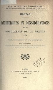 Tapa de Recherches et consid©Øerations sur la population de la France 1778