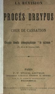 Tapa de La r©Øevision du proc©Łes Dreyfus ©Ła la Cour de cassation