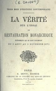 Tapa de La vérité sur l'essai de restauration monarchique