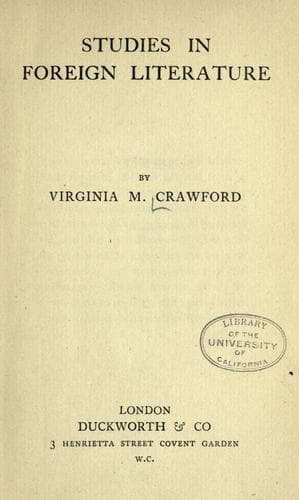 Tapa de Studies in foreign literature
