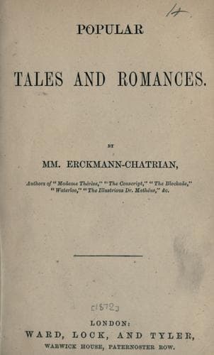 Tapa de Popular tales and romances