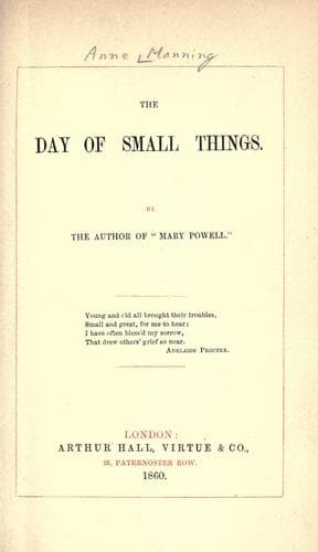 Tapa de The day of small things