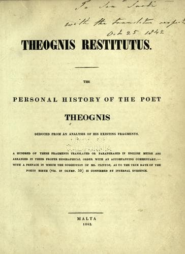 Tapa de Theognis restitutus