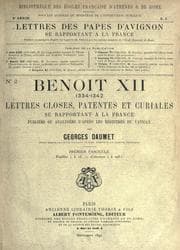 Tapa de Benoit XII (1344-1342) ; Lettres closes, patentes et curiales se rapportant à la France