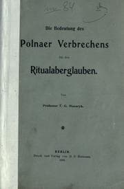 Tapa de Die Bedeutung des Polnaer Verbrechens f©·ur den Ritualaberglauben