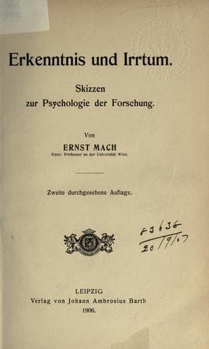Tapa de Erkenntnis und Irrtum