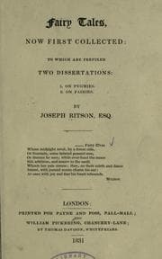 Tapa de Fairy tales, now first collected: to which are prefixed two dissertations: 1. On pygmies. 2. On fairies