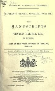 Tapa de The manuscripts of Charles Haliday, esq., of Dublin