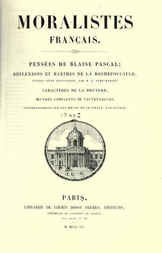 Tapa de Moralistes francʹais