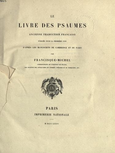 Tapa de Le livre des psaumes