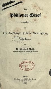 Tapa de Der Philipper-Brief ausgelegt und die Geschichte seiner Auslegung