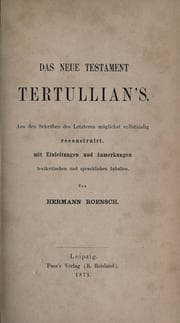 Tapa de Das Neue Testament Tertullian's