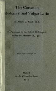 Tapa de The cursus in mediaeval and vulgar Latin